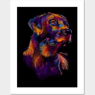 Dog watercolor line art Posters and Art